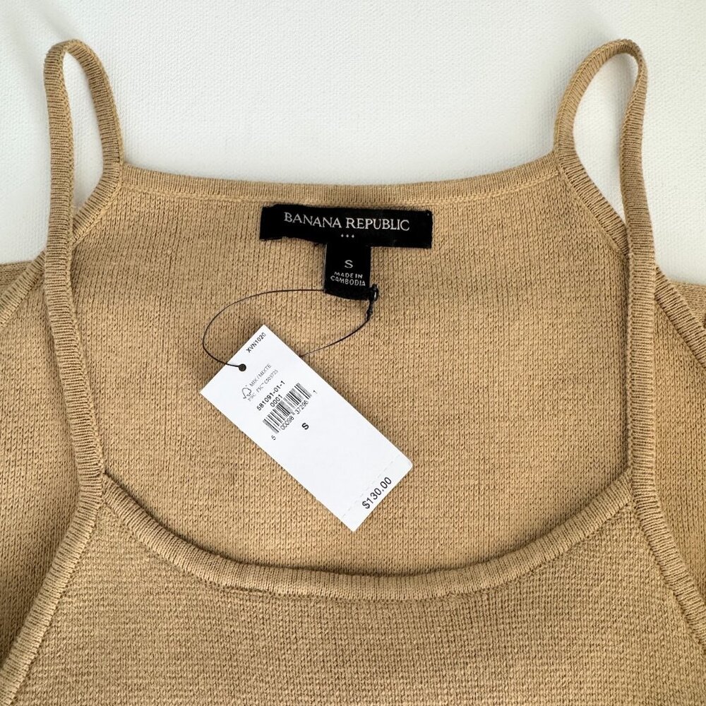 NWT Banana Republic Ribbed Knit Halter Midi Dress Camel Neutral S - Picture 7 of 8